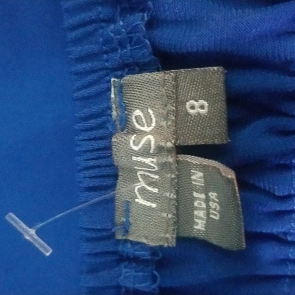 3/$25 Muse Size 8 Blue Babydoll Dress - Picture 5 of 6